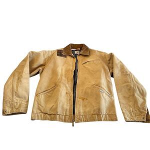 Vintage Carhartt Detroit Varsity Jacket Brown Men's Mid-Length Fall‎ USA